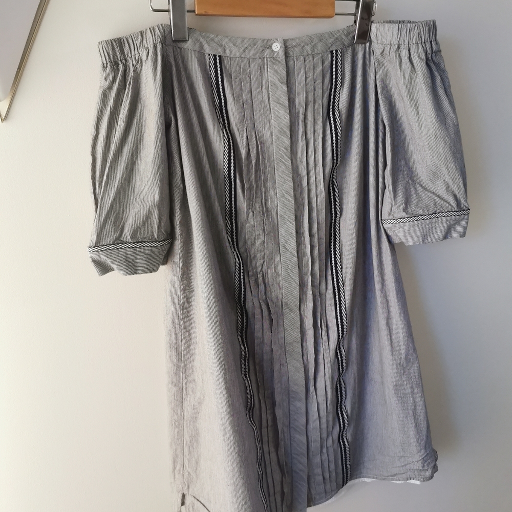 Greylin grey off-shoulder dress